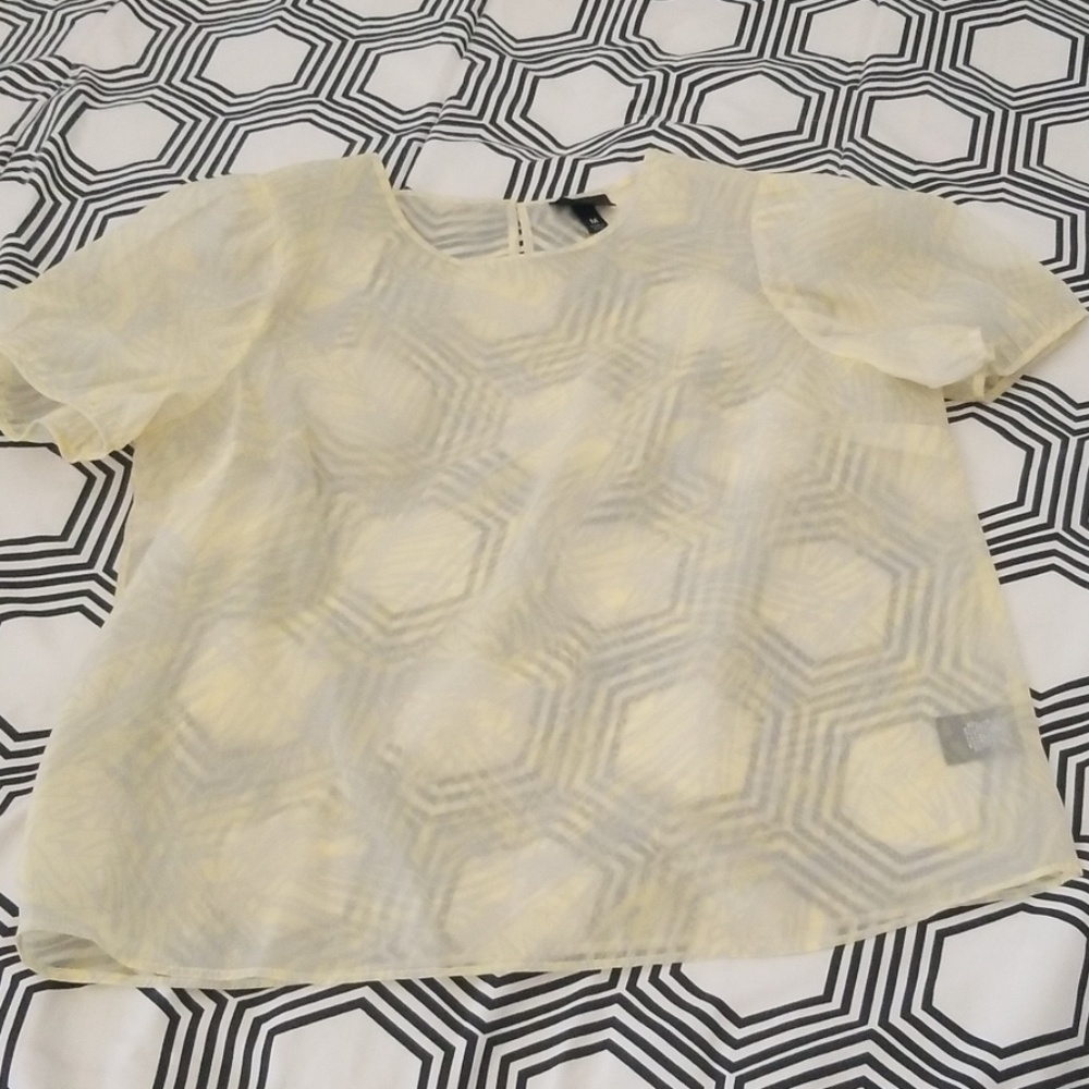Mossimo Light Yellow Sheer Blouse